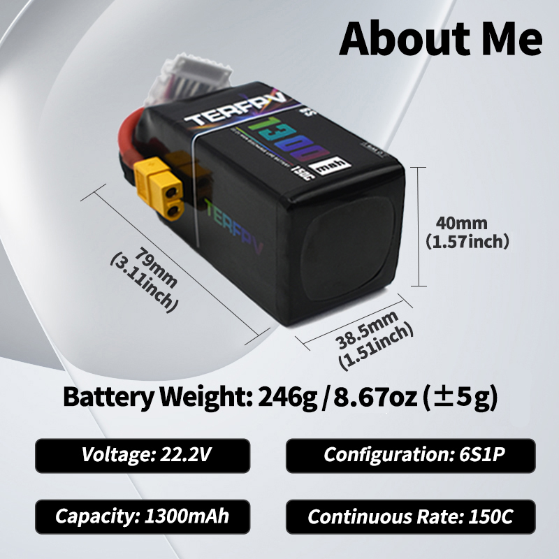 TERFPV Lipo Pil 6S 22.2V 1300/ - Drone Battery 6S incelemesi ve fiyatı