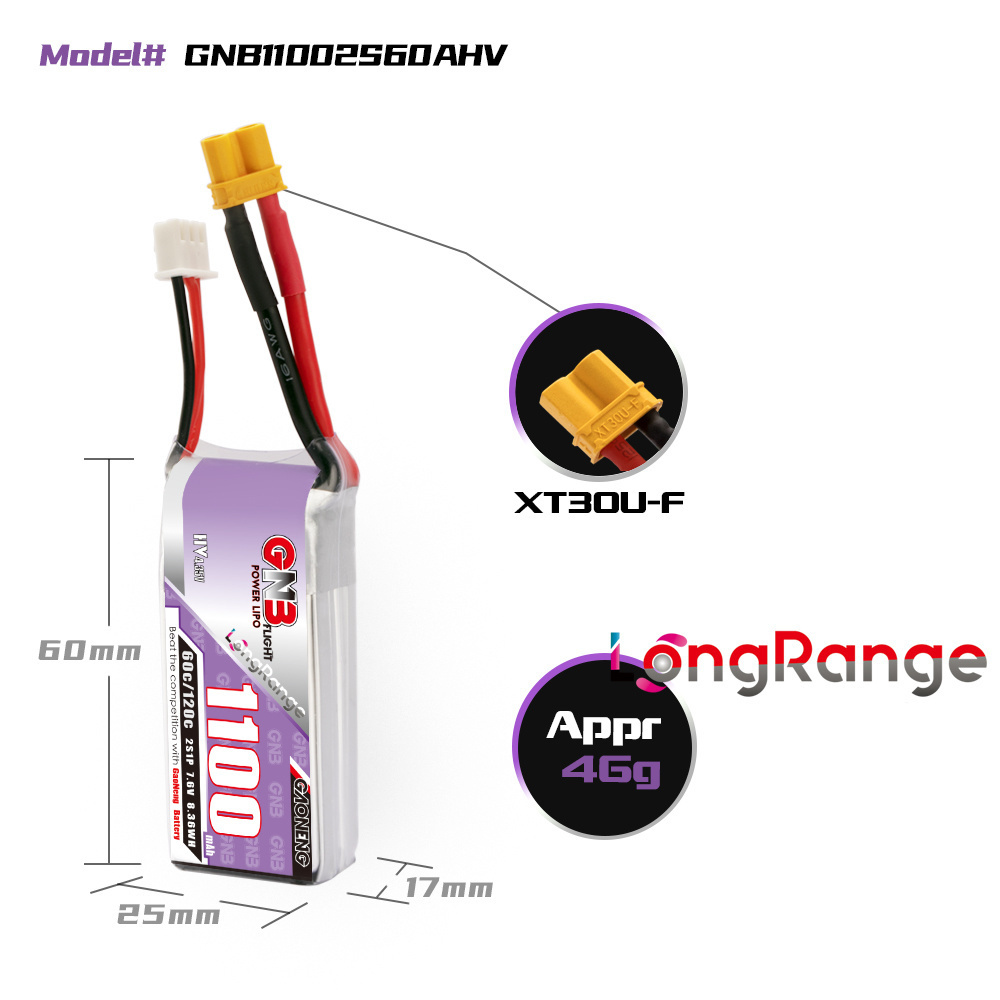 GNB 1100 mAh 2 S 3 S 4 S 6 S 6 - Drone Battery Connector incelemesi ve fiyatı