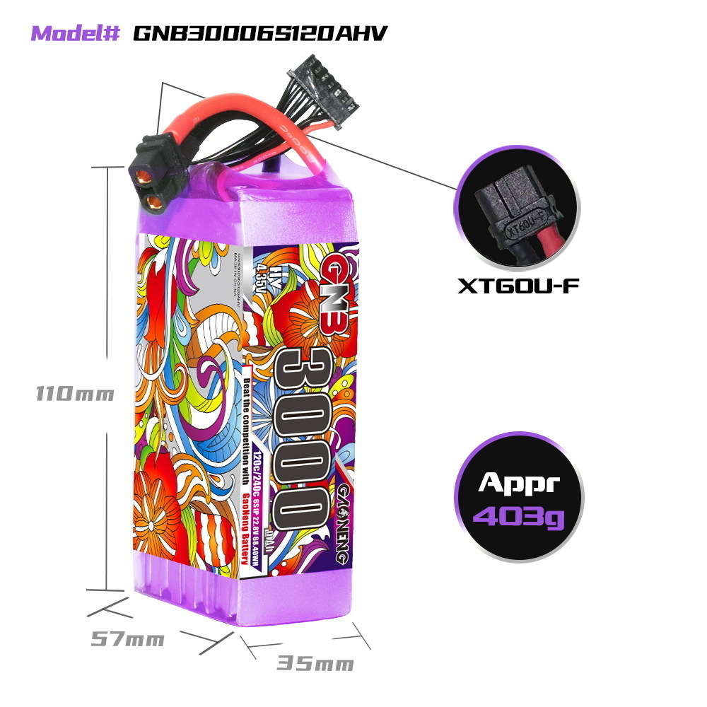 GNB Lipo Pil 6S 22.8V 3000mAh  - Drone Battery Connector incelemesi ve fiyatı